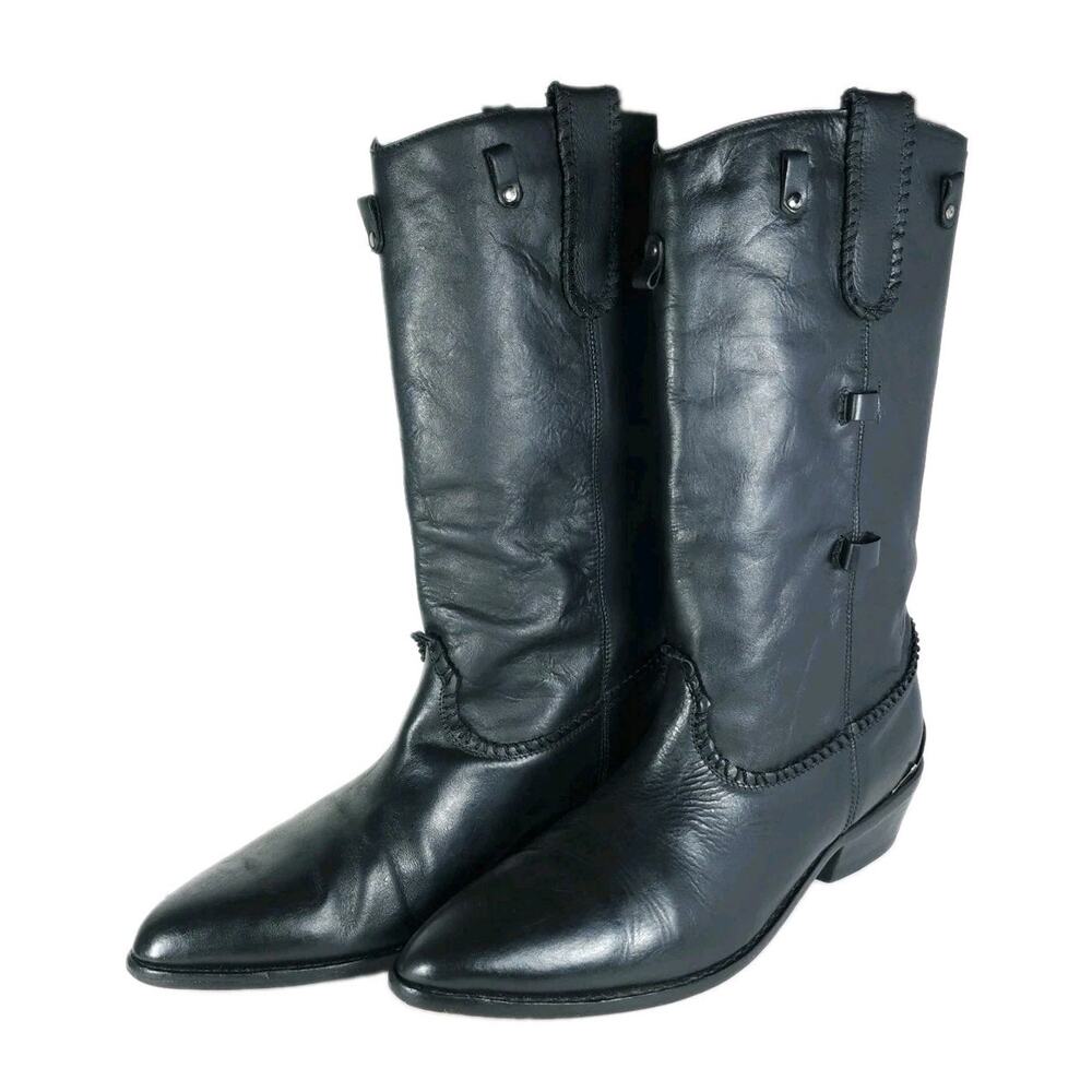 Dr. Comfort Nunn Bush Men's US11D Black Leather Pull On Western Cowboy Boots